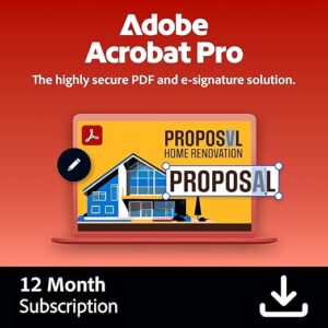 Adobe Acrobat Pro | PDF Software | Convert, Edit, E-Sign, Protect | PC/Mac Online Code | Activation Required